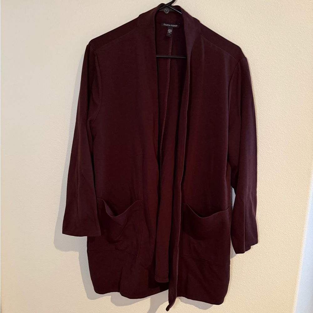 Eileen Fisher Rich Burgundy Jacket cardigan